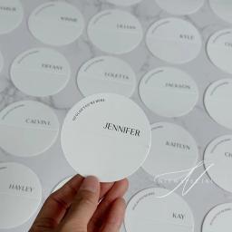 Cartão de lugar com nomes de convidados, estilo minimalista, cartões de lugar de casamento personalizados, decoração de casamento, nude rosa/branco - Image 3