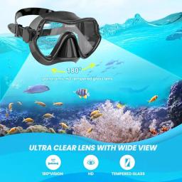 Máscara profissional de mergulho snorkel, lente ultra clara com visão ampla, óculos de vidro temperado, anti vazamento, equipamento de mergulho - Image 4