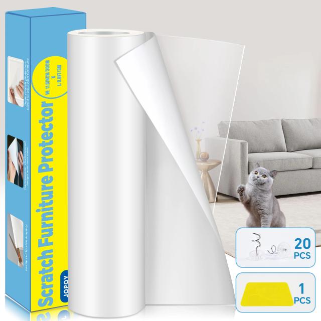 Fita Adesiva Transparente Anti-Risco para Gatos - Protetores de Móveis para Treinamento Pet, 11,8"x 9,8ft