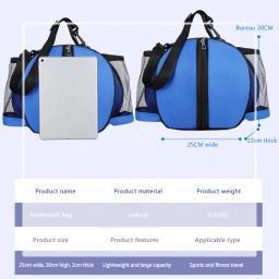 Bolsa de ombro de malha redonda portátil, Sacos de bola de futebol, Alça de ombro removível, Gancho com zíper, Esportes ao ar livre - Image 6