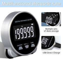 Régua Eletrônica Recarregável, Medidor de Distância, Portátil, HD, Tela LCD, Long Standbuy, Régua Multifuncional - Image 1