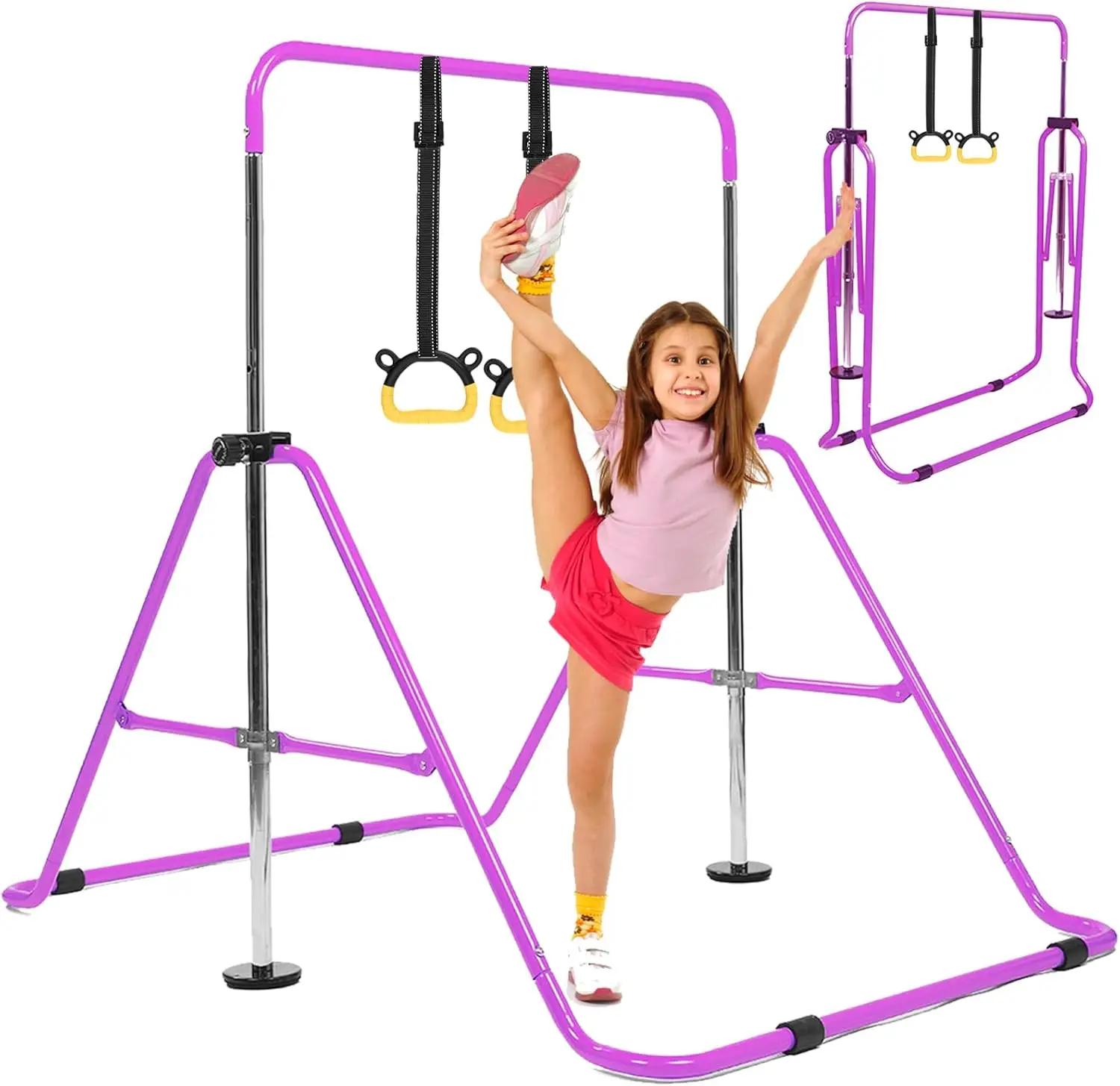 Barra Horizontal Ajustável Infantil para Ginástica - Altura Ajustável 88-128cm