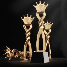Cristal de ouro coroa troféu vendas campeão comapny eventos prêmios festa presentes lembrança livre personalizado gravura logotipo peronalidade - Image 1
