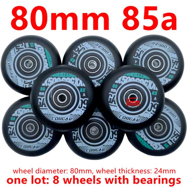 Roda de Skate Inline 80mm Dureza 85a 8 Rodas