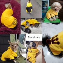 Traje de flanela espessa para animal de estimação, traje dinossauro tigre, RPG quente, monocromático, roupas de gato e cachorro, outono e inverno - Image 4