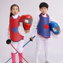Terno uniforme de esgrima para crianças, Equipamento de treinamento, capacete plástico, máscara facial, colete, engrenagens de proteção contra esgrima - Image 1