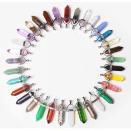 5 pçs/set pedra natural pingente de várias formas cor pêndulo estrela lua coração encantos para pulseira colar jóias acessórios - Image 5