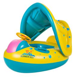 Inflável Swim Trainer para crianças, bóia do bebê, acessórios de praia, anel de piscina, natação infantil, pára-sol, anéis de assento círculo verão - Image 5