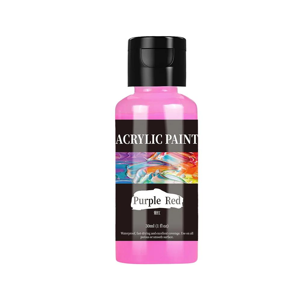 Conjunto de tinta acrílica para tecido, corantes para roupas, pintura, couro, bricolage, pigmento, grafite, 30ml, 24 cores - Image 1