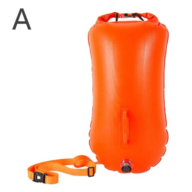 Flutuador de Natação Tow Float com Compartimento Impermeável, Cinto Ajustável e Duplo Air Bag para Esportes Aquáticos