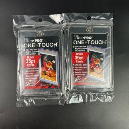 Porta-cartões magnéticos dourados, adequados para basquetebol, futebol, hóquei, cartões MTG, ultra pro 35 PT, um toque - Image 2