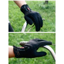 1 Par Ciclismo Luvas Térmica Windproof Waterproof Touch Screen Motocicleta Pesca Patinação Mittens Mulheres Homens Azul S - Image 3