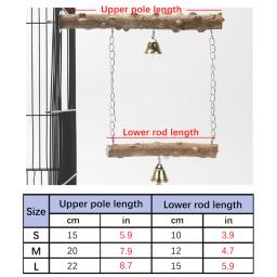 Pepper Wood Stand Pole para pássaro e papagaio Brinquedo de dupla camada Moagem de garra Bico de moagem Acessórios para gaiola Pele de tigre - Image 6