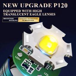 Refletor LED de Longo Alcance com Bateria Embutida, Lanterna 100000 Lumen, Lanterna de Acampamento Portátil, Impermeável, Carregamento USB, Super Brilhante - Image 3