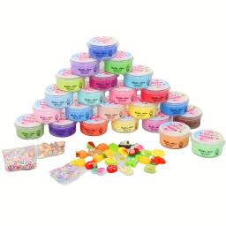 1/24 pçs kit de slime de manteiga para meninas festa favores presente de aniversário com elástico e não pegajoso, brinquedo de alívio do estresse para meninas e meninos - Image 6