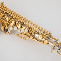 Nova chegada alto eb tune saxofone instrumento musical de bronze laca ouro sax com caso bocal - Image 6