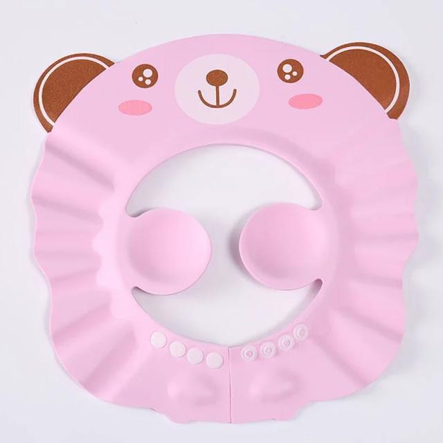 Chapéu de Lavagem de Cabelo Ajustável para Bebês com Proteção para Ouvidos e Olhos durante o Banho