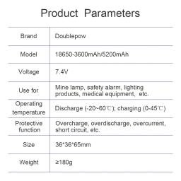 Doublepow 7.4v 18650 bateria de lítio 3600mah/5200mah bateria recarregável megafone alto-falante placa proteção + plugue XH-2P - Image 6