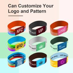 Pulseira elástica inteligente com chip código qr nfc rfid tecido feito sob medida visita em clube de seda disponível para festivais de conferências anuais - Image 2