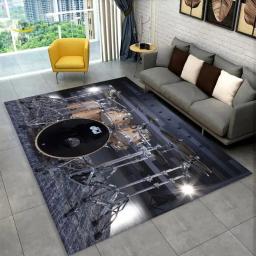3D Kit de Bateria Instrumentos Musicais Tapete Antiderrapante Quarto Capacho de Cozinha Tamanho Grande, Varanda Corredor Área Decor Rug, Alta Qualidade - Image 3