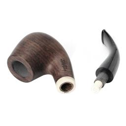 MUXIANG-Handmade Ébano Bent Stem Madeira para Fumar, Cachimbo, Filtro de Carvão Ativado, 10 Pipe Acessórios De Limpeza, - Image 6