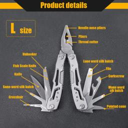 Alicador dobrável multifunções Alicador faca de bolso Outdoor Camping Survival Caça Ferramentas Aço inoxidável Multi-ferramenta Pocket Knife - Image 5