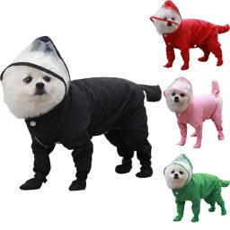 Impermeável de quatro patas para cães e gatos, macacão com tudo incluído, roupas impermeáveis, capa de chuva, roupas para animais, moda chovendo - Image 1