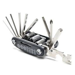Kit de ferramentas de reparo de bicicleta de montanha em aço carbono, 16 em 1, ferramentas essenciais para manutenção rápida e fácil de bicicletas - Image 2