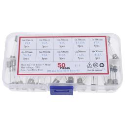 50 pces 6x30mm lentos sopro tubo de vidro fusível sortidas caixa kits t1a 2a 3a 3.15a 5a 6.3a 8a 10a 12a 15a - Image 4