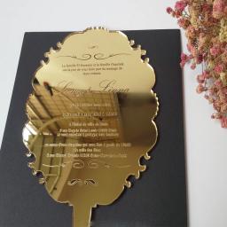 Convite De Casamento Acrílico Personalizado, impressão De Um Lado, Cartões De Menu De Festa, Ouro - Image 4