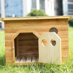 Casa de madeira para cães e gatos, Canil exterior impermeável, Casa simples, Casa interior quente, Design criativo, moderno Pet Shop - Image 5