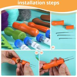 Fenrry kit de feltragem de agulha, 42 cores, lã completa com olhos, ferramentas de feltro de lã, instruções para brinquedos artesanais, artesanato diy - Image 5