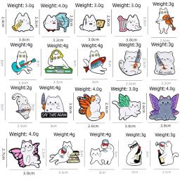 Desenhos animados Red Wine Cat Esmalte Broche, Músico Bonito Jóias, Asas Coloridas, Crachá De Metal De Gatinho Branco, Punk Animais Lapela Pins - Image 6