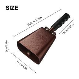 10 Polegada cowbell fabricantes de ruído instrumento musical percussão decorações ferro escola sinos mão com alça para jogos esportes - Image 3