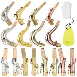 Saxofone de latão banhado a prata pescoço curvado, sax estendido pescoço curvo para tenor, alto, soprano, acessórios de substituição de madeiras - Image 1