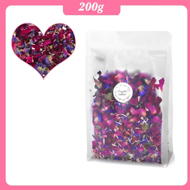 Confete de Casamento Biodegradável de Flor Seca Natural com Pétalas de Rosa Vermelha para Decoração de Festa e DIY