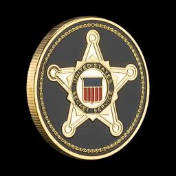 Moeda de Lembrança do Serviço Secreto dos Estados Unidos, Moeda Comemorativa Banhada a Ouro, Coleção Colecionável, Desafio Artístico - Image 5