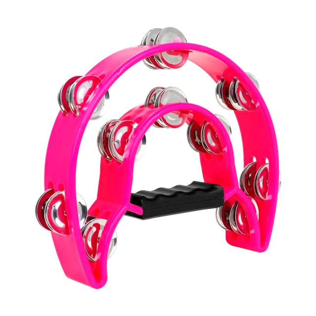 Iluminação Infantil com Bell Tambor Dual Handbell, Pandeiro, Meia Lua e Chocalho de Mão