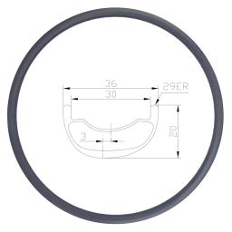 Diengu 330g 36mm assimetria mtb xc aro de carbono bicicleta 29er sem câmara de ar 20mm de profundidade 29 anéis 30mm largura interna - Image 5
