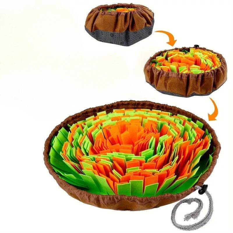 Tapete de rapé lavável para animais de estimação, brinquedos para cães, treinamento de cheiro de nariz, sniffing pad dogs puzzle toy slow food feeding bowl, acessórios para cães - Image 1