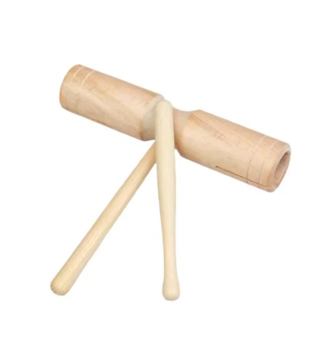 Brinquedos Instrumentos Musicais Montessori Tambor Madeira Natural Gaita Orff 8 Peças