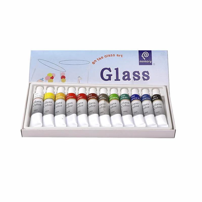 12ml 12 cores conjunto de pintura de vidro pigmentos acrílicos desenho tubos conjunto artista arte suprimentos - Image 1