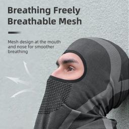 Rockbros ciclismo máscara completa balaclava de alta elasticidade boné de bicicleta esportes correndo fashing bandana à prova de vento equitação primavera verão máscara - Image 2