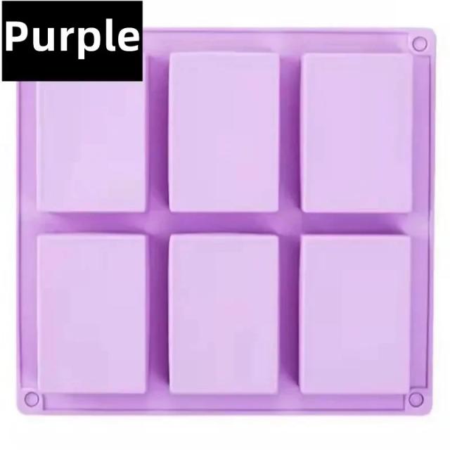 Moldes de Silicone para Sabão Artesanal com 6 Cavidades - Formas Quadradas e Retangulares, Portáteis e Ideais para Presentes de Aniversário