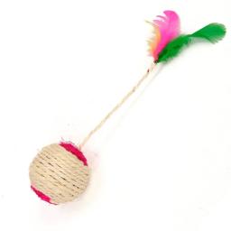 Brinquedo interativo para gato de estimação, sisal coçando bola, bola de treinamento, gatinho suprimentos, jogo engraçado, pena, acessórios - Image 5