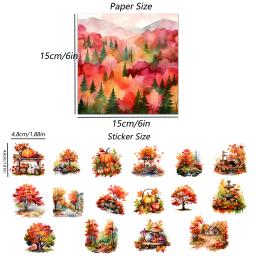 Autumn Forest Junk Journal Set, Perfeito para o jornal, Artesanato, Suprimentos de Scrapbooking, 12 papéis, 60 adesivos, 72 pcs - Image 2