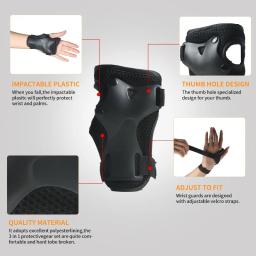 6 pçs/set cotovelo joelheiras patinação protetor skate bicicleta esportes equipamentos de proteção equitação rolo guarda pulso crianças adultos bmx - Image 4