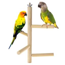 Madeira Natural Escada Rotativa para Papagaio Pássaro, 4 Camadas, Estágios Brinquedos, Periquito Gaiola Acessórios, Swing, Exercício Toy, Birds - Image 3