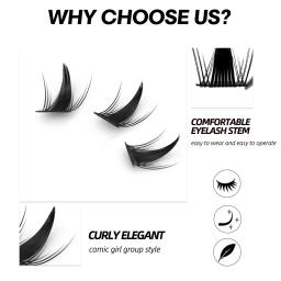 GROINNEYA-DIY Falso Cat Eye Cílios, cílios individuais, aparência natural, extensão dos cílios, maquiagem em casa, 60 a 120 - Image 3