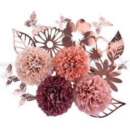 5 pçs papel pompons pompons flor bolas festa de casamento decorativo decoração para casa tecido aniversário natal decoração diy - Image 2